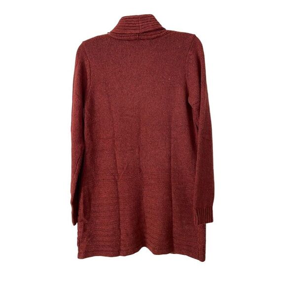 Fortune & Ivy NWOT Shawl Collar Open Cardigan Brick Red Size S Long Sleeve - Picture 3 of 12